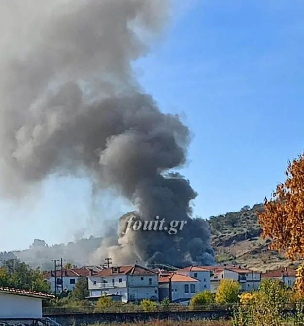 Πυρκαγιά σε σπίτι στο Δισπηλιό, Στο σημείο ισχυρές δυνάμεις της Πυροσβεστικής για την κατάσβεση.